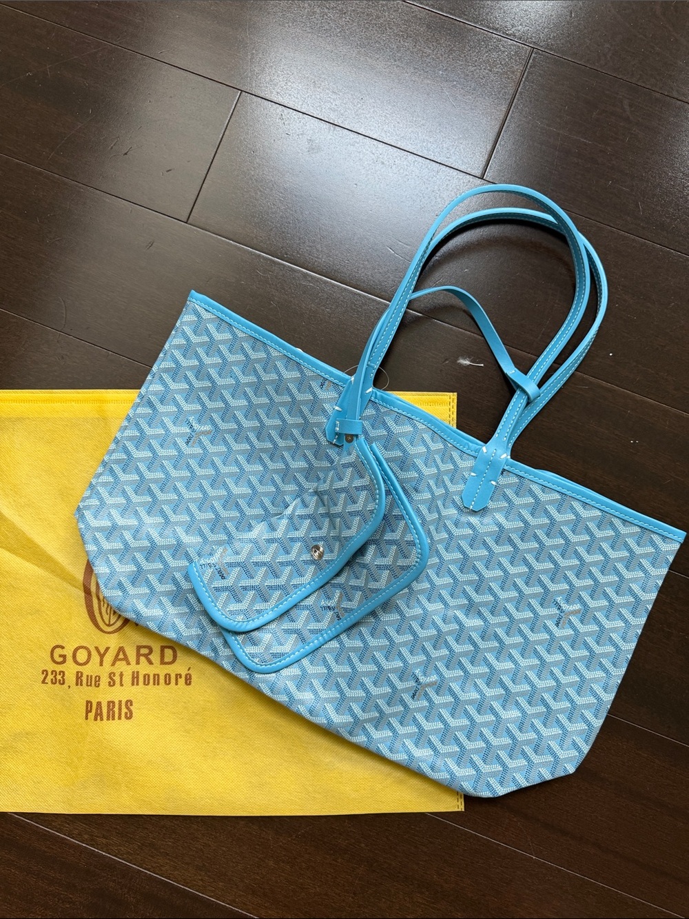 Light Blue Chevron Tote Medium/PM Size